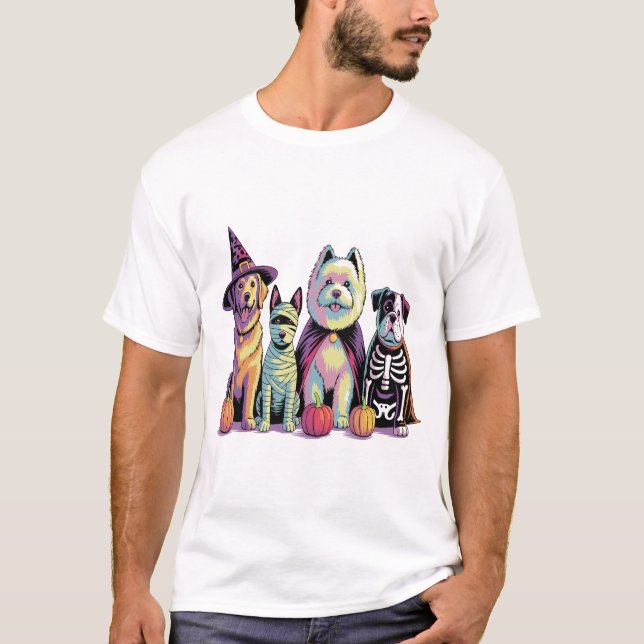 T-shirt Halloween Brush Squad Dog (Devant)