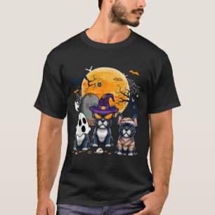 T-shirt Halloween Bulldogs français Cosplay sorcière fantô