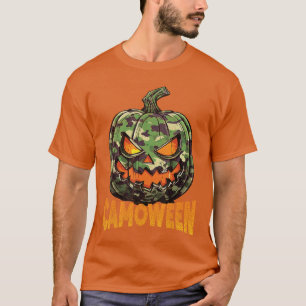 T-shirt Halloween Camoue Citrouille Effrayante Horreur Cam