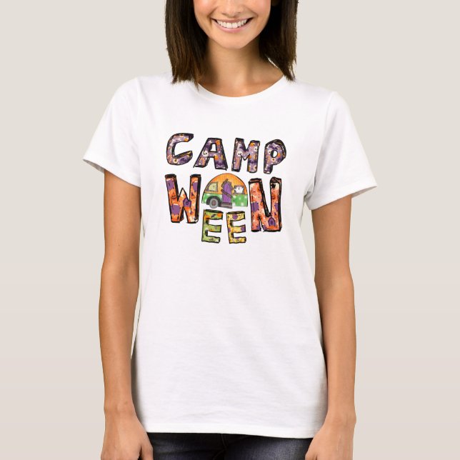 T-shirt Halloween Camping | Jeu de mots (Devant)