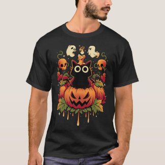 T-shirt Halloween Candle Trick - Autumn Cat