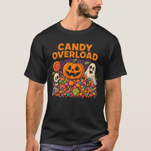 T-shirt Halloween Candy Overload Cute Éffrayant Unisex Clo (Devant)