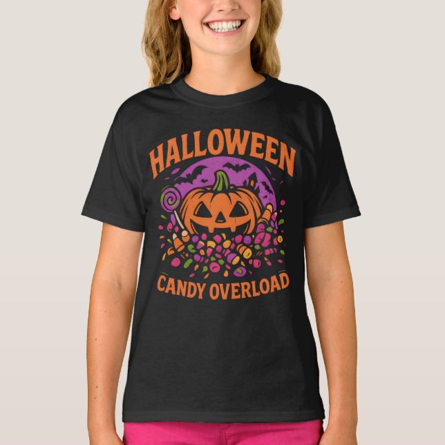 T-shirt Halloween Candy Overload Vêtements Éffrayant Unise (Devant)