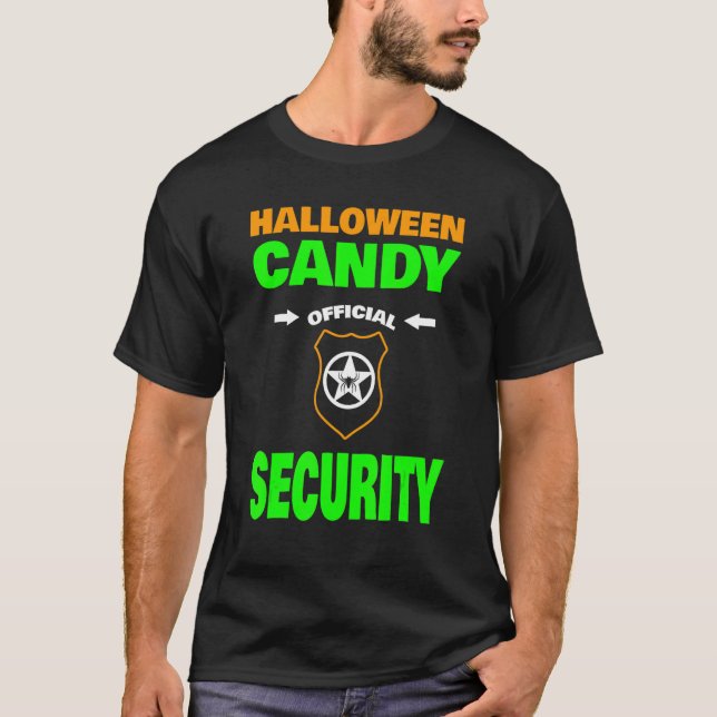 T-shirt Halloween Candy Sécurité avec insigne (Devant)