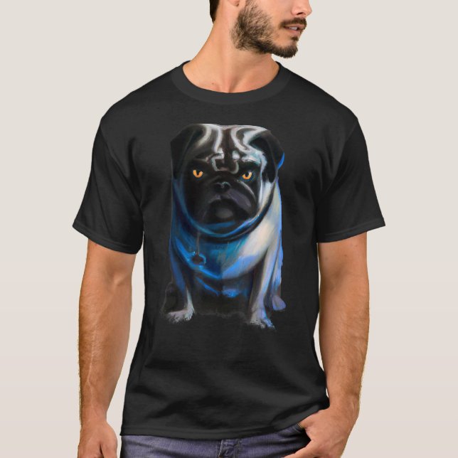 T-shirt Halloween Carlin de chien malin (Devant)