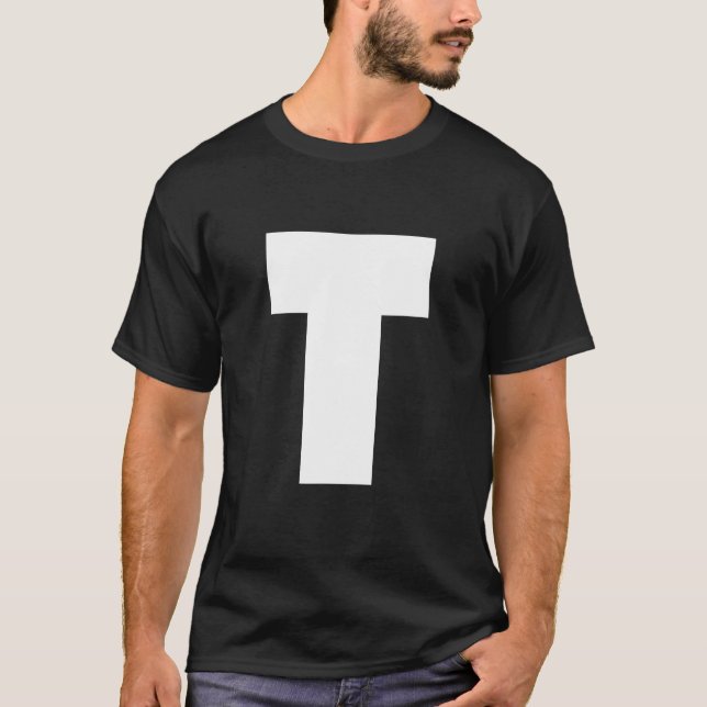 T-shirt Halloween Carnival Group Costume Green Letter T (Devant)
