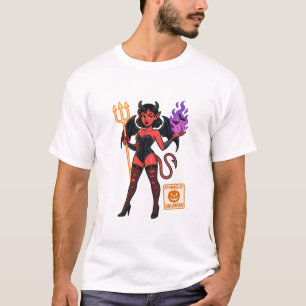 T-shirt Halloween Cartoon Succubus - Sombre et Jouant