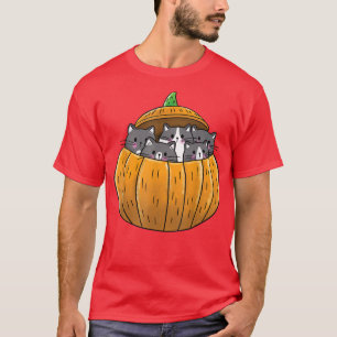 T-shirt Halloween Cat Cute dans Citrouille amusant Hallowe