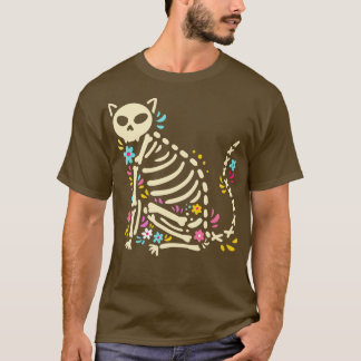 T-shirt Halloween Cat Skeleton 1