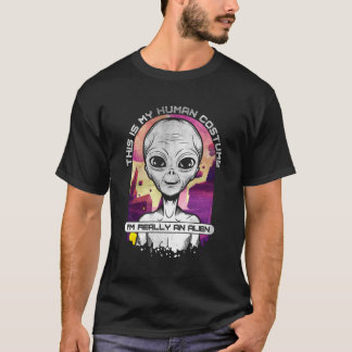 T-shirt Halloween C'Est Mon Costume Humain Je Suis Vraimen