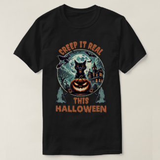 T-shirt Halloween chat : Creep it real this halloween