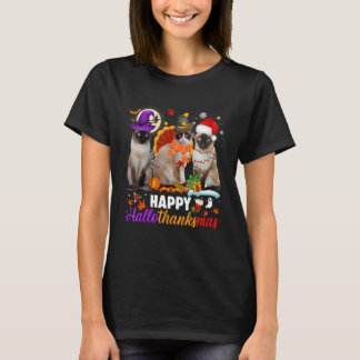T-shirt Halloween Chat Et Joyeux Noël Joyeux Hallomerci