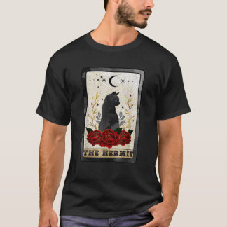 T-shirt Halloween Chat Noir La Carte Tarot Hermite Witchcr