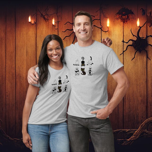 T-shirt Halloween Chat noir saison éffrayante (Créateur téléchargé)