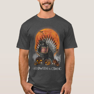 T-shirt Halloween Chat Noir Vient Kitty Kitten Lover