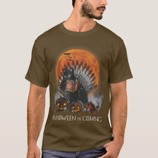 T-shirt Halloween Chat Noir Vient Kitty Kitten Lover