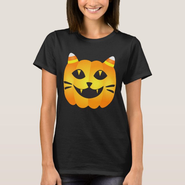 T-shirt Halloween Chat-o'-Lanterne (Devant)