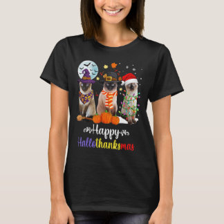 T-shirt Halloween Chat Siamese Joyeux Noël Joyeux Hallot