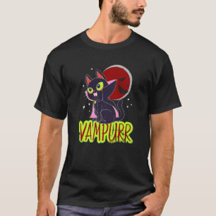 T-shirt Halloween Chat Vampire Vampurr Chat Lady Femmes Ho