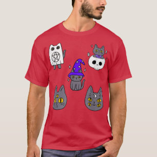 T-shirt Halloween Chats Éffrayants Citrouille Ghost Funny
