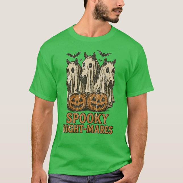T-shirt Halloween Cheval de nuit Éffrayant Mares (Devant)