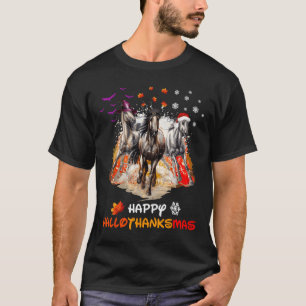 T-shirt Halloween Cheval Et Joyeux Noël Joyeux Hallotha