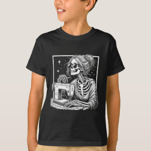 T-shirt Halloween Cheveux Squelette Eau Douille Halloween