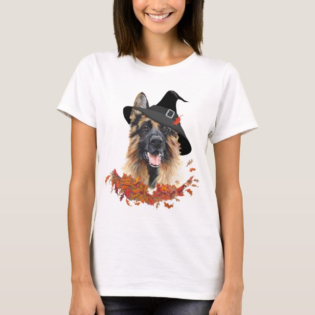 T-shirt Halloween Chien berger allemand (Devant)