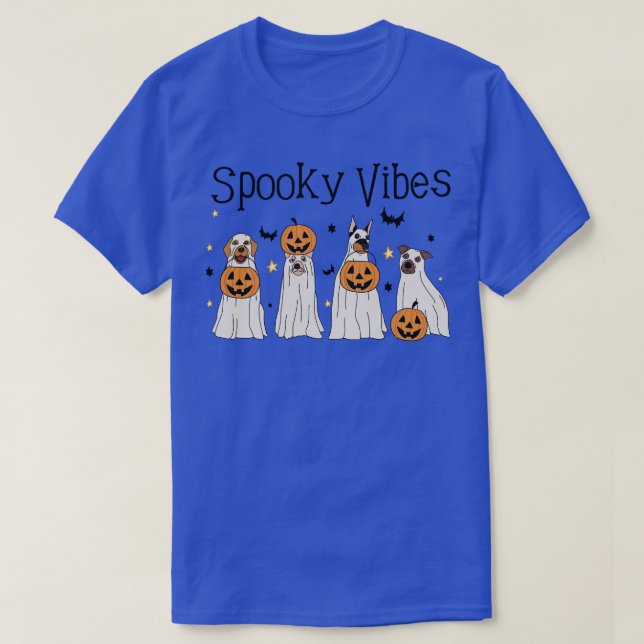 T-shirt Halloween Chien fantôme drôle (Design devant)