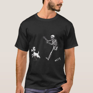 T-shirt Halloween Chien Squelette Squelette Chasser Chien