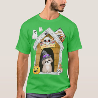 T-shirt Halloween Chih Tzu Chien Sorcière Hantée Maison420