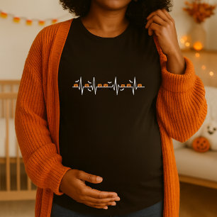 T-shirt Halloween Citrouille battement de coeur Maternité 