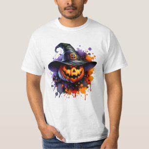 T-shirt Halloween Citrouille Crâne Spoky