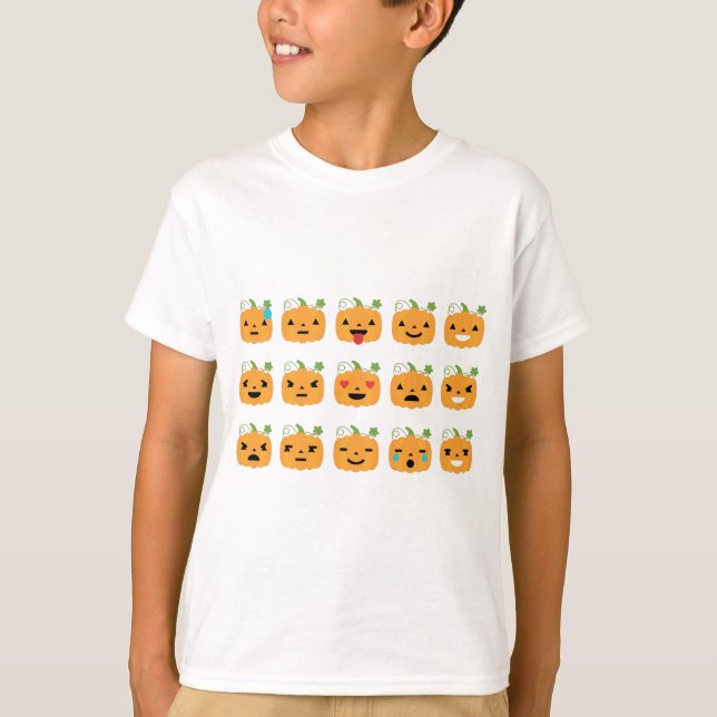 T-shirt halloween citrouille emojis (Devant)