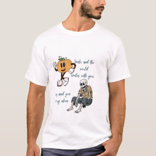 T-shirt Halloween Citrouille et Squelette Mignon É