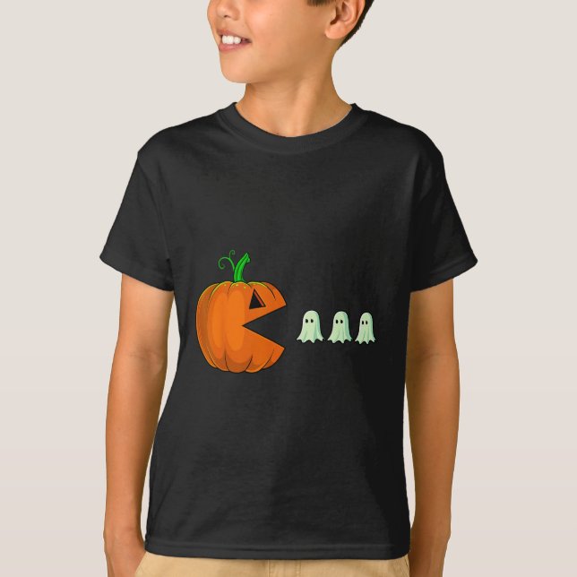 T-shirt Halloween Citrouille Fun Ghosts Garçons Enfants Fe (Devant)
