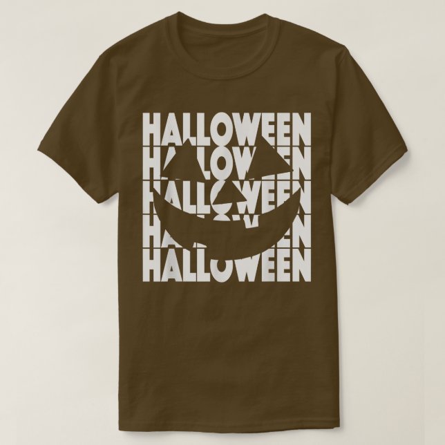 T-shirt Halloween Citrouille Happy Face Jack-o'-lantern (Design devant)