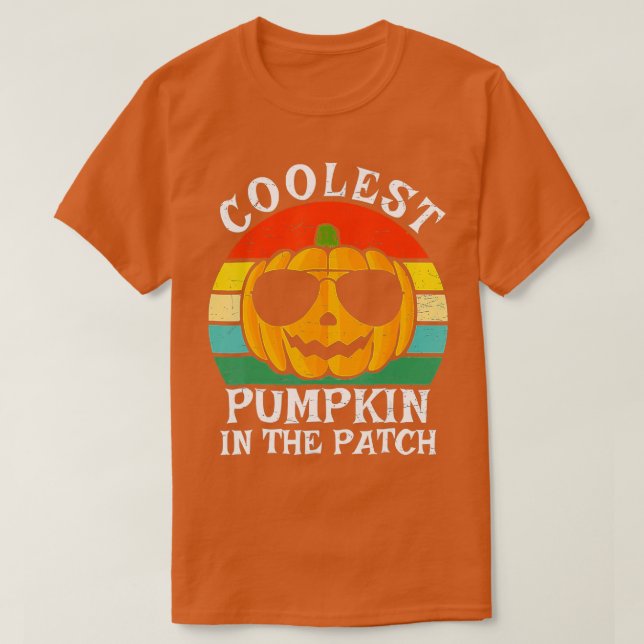 T-shirt Halloween Citrouille le plus froid dans le Patch R (Design devant)