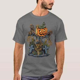 T-shirt Halloween, Citrouille Scarecrow 4175