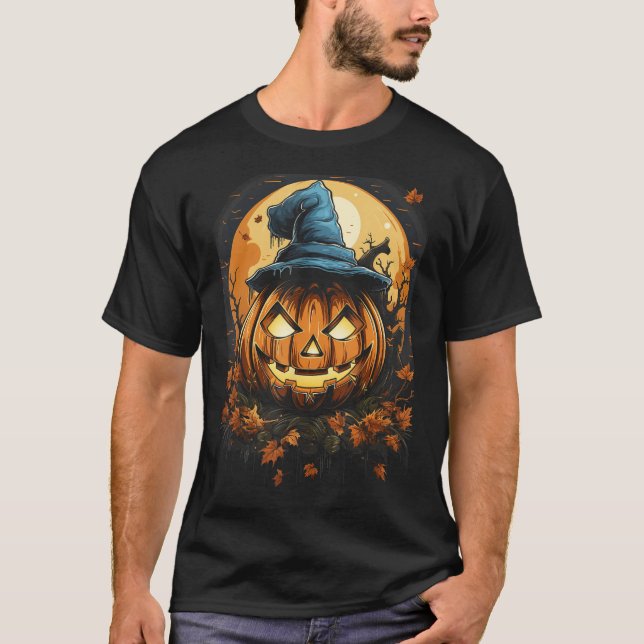 T-shirt Halloween Citrouille Scary Jack-o'-lantern Hallowe (Devant)