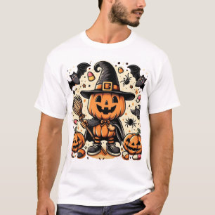 T-shirt Halloween citrouille tenant marié