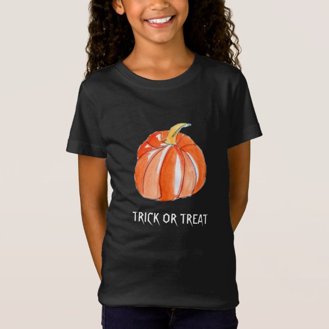 T-Shirt Halloween citrouille tour ou traiter (Devant)