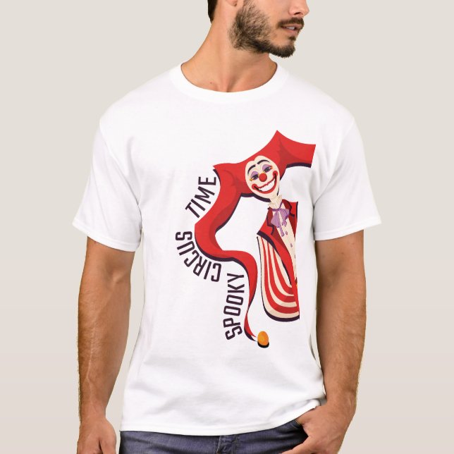 T-shirt Halloween Clown Éffrayant rétro Colorful Funny Cir (Devant)