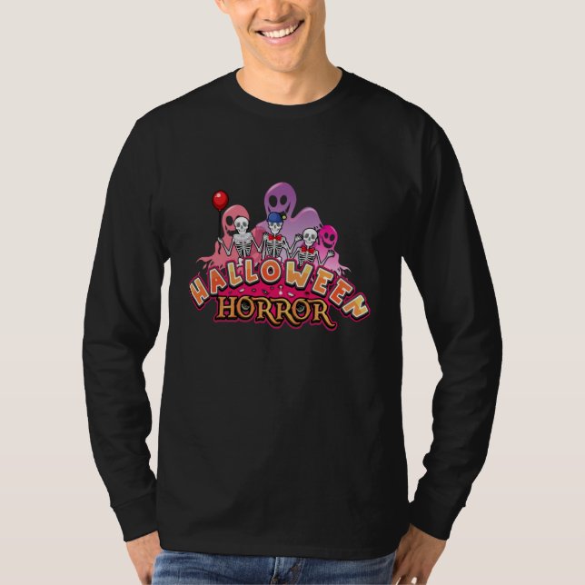 T-shirt Halloween Clowns effrayants Horreur Longues sans m (Devant)