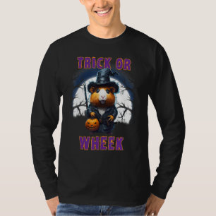 T-shirt Halloween Cochon De Guinée-Roulée Ou Trick