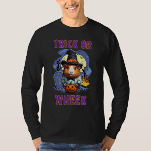 T-shirt Halloween Cochon De Guinée-Roulée Ou Trick