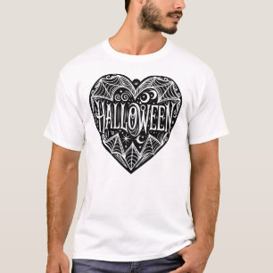 T-shirt Halloween Cœur, Cœur Noir en forme, Vacances