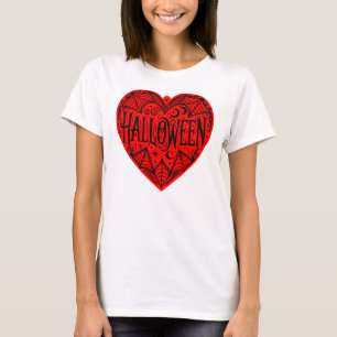 T-shirt Halloween cœur, forme de cœur rouge, vacances