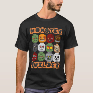 T-shirt Halloween Construire briques Monster Constructeur