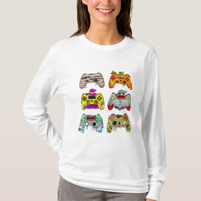 T-shirt Halloween contrôleur Zombie pour les joueu (Devant)